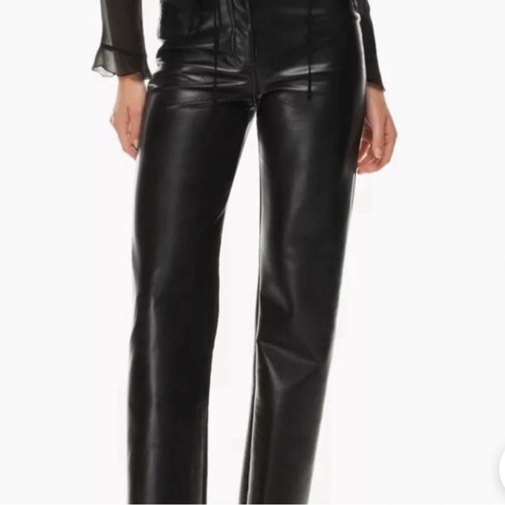 Babaton Faux Leather Pants – Black | 00 | Pre-Owned Excellent